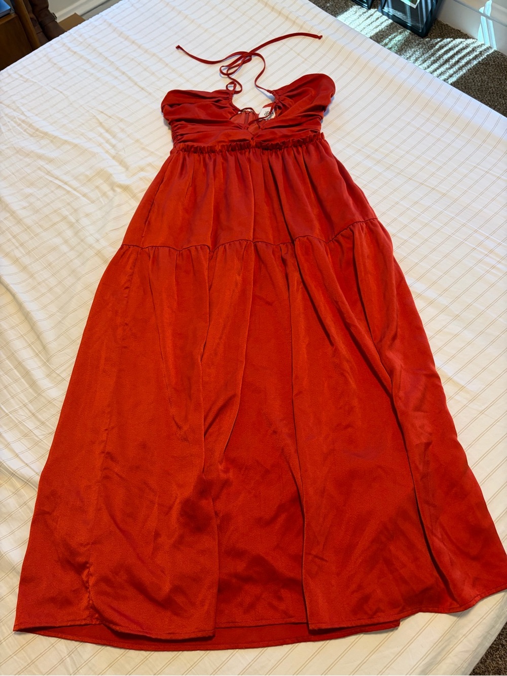 dRA Red Halter Maxi Dress